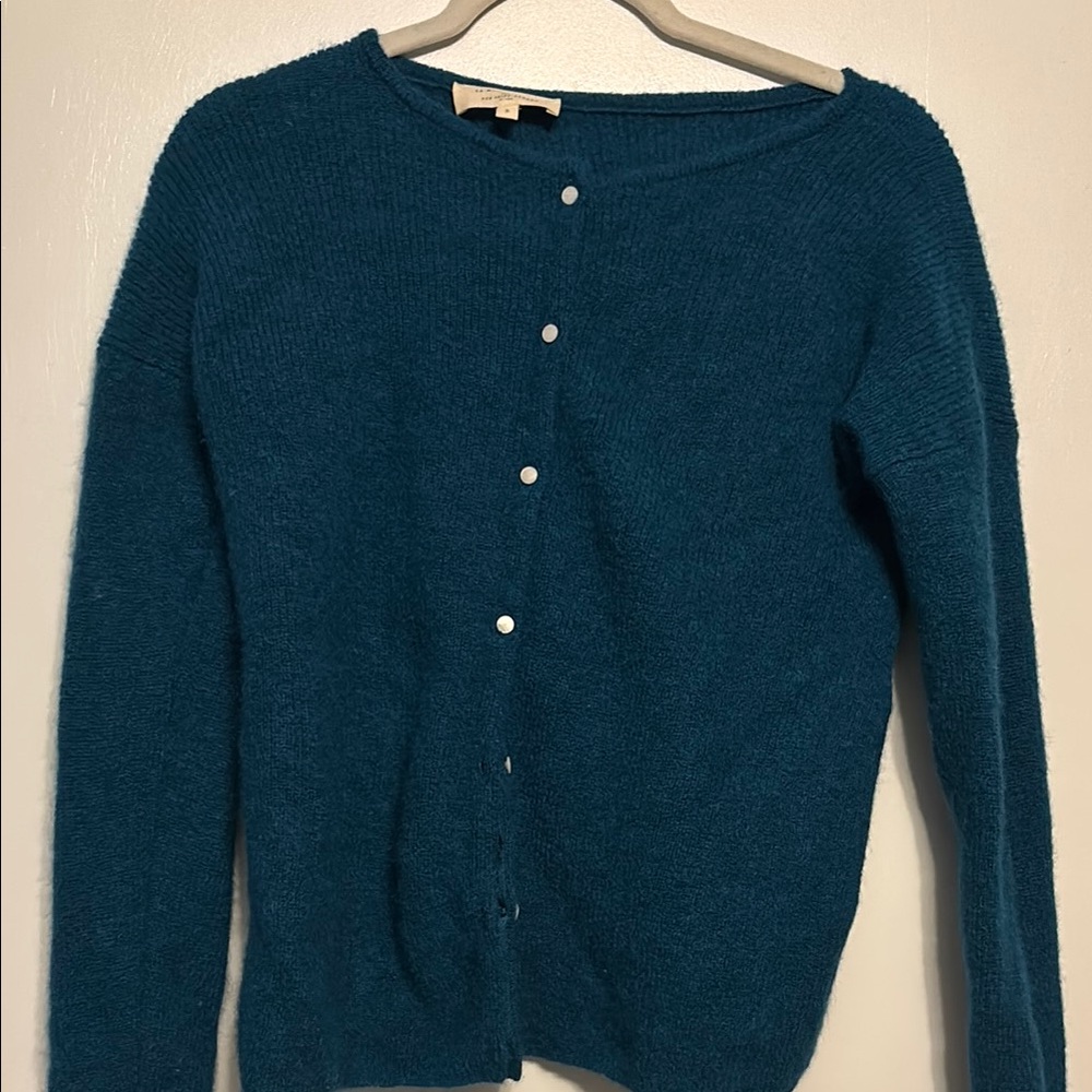 Sezane Women’s Teal Cardigan Sweater